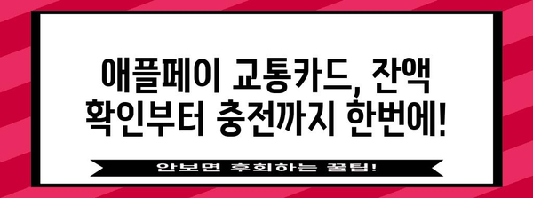 애플페이 교통카드 한국판 완전 가이드 | 등록부터 이용 꿀팁