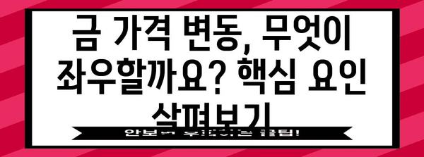 국내외 금시세 분석과 투자 전략 가이드
