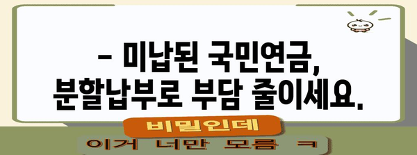 국민연금 미납 처리 방법 | 연체료 면제, 분할납부, 신청 안내