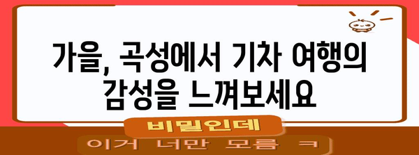 전남 곡성 가을 여행 추천 | 낭만적인 기차마을에서 추억 만들기