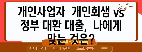 개인사업자 개인회생과 정부 대환 대출 비교