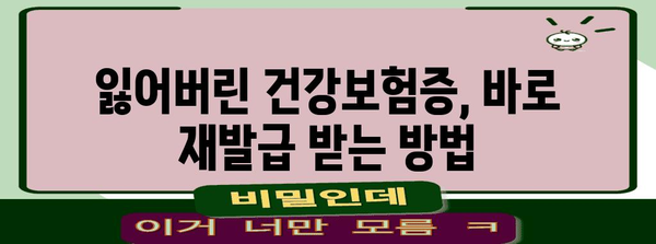 건강보험증 번호 확인과 재발급 방법