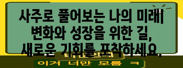 현대사주학 해설 | 자기 이해와 새로운 길 찾기