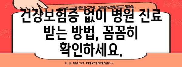 모바일 건강보험증 발급 가이드 | 병원 신분증 의무화 예외 대응