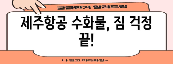 제주항공 수화물 위탁 비용과 별도 구매 방법 파헤치기