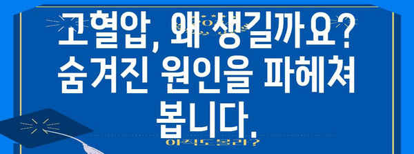 고혈압 근본 원인 이해하기 | 건강을 위한 필수 지식