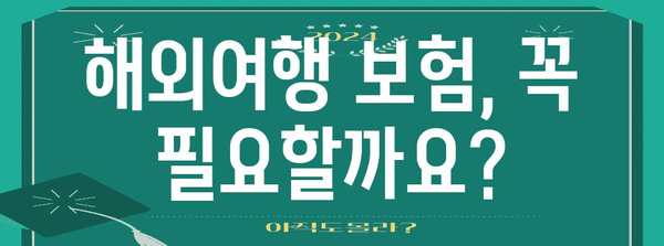 해외여행 보험 비교 가이드 | 안전하고 편안한 여행을 위해
