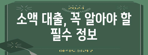 소액 대출 신청 가이드 | 안전하고 편리한 선택