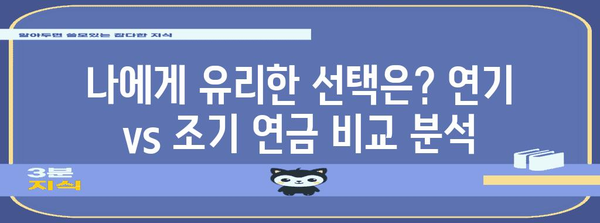 국민연금 수령액 극대화 | 연기제도 vs 조기연금 비교 가이드