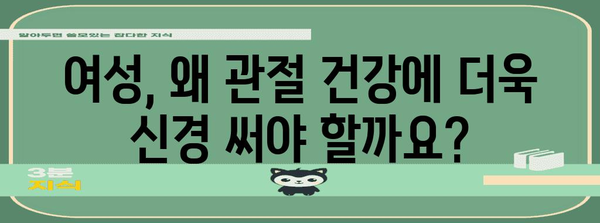 관절 노화 대비 | 여성 필수 관절 건강 완벽 가이드