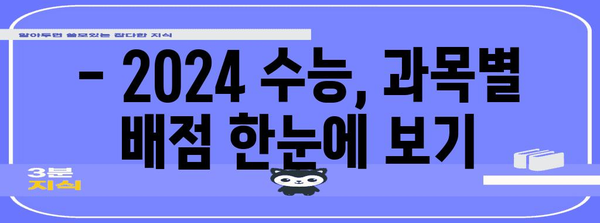 2024학년도 수능 과목별 배점 완벽 정리 | 수능, 배점, 과목, 시험, 입시 정보