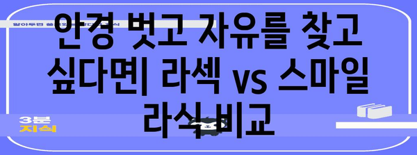 라섹 vs 스마일 라식 | 안경 없는 삶을 위한 궁극적 선택