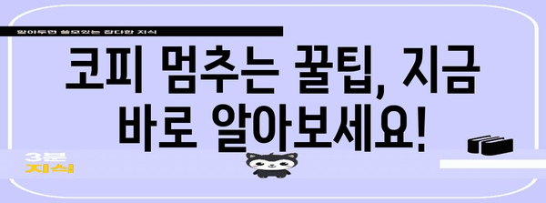 코피 원인과 완벽한 대처법 | 술잔에 피 묻히지 않도록