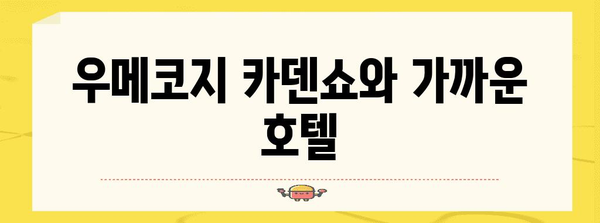 교토 우메코지 카덴쇼를 즐기기 위한 추천 호텔 가이드