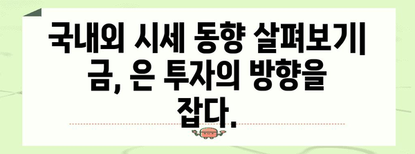 금, 은 시세 비교 분석 | 국내외 시세 동향과 투자 전략