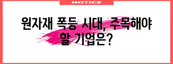 원자재 가격 폭등의 주요 수혜 기업 탐색