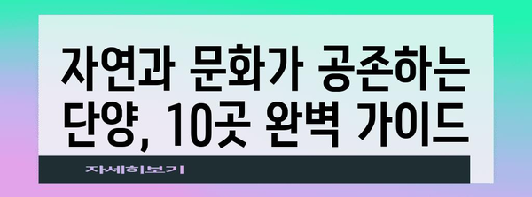 단양 추천 명소 10곳 | 숨겨진 보석 탐방