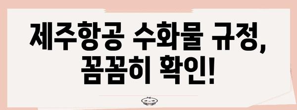 제주항공 수화물 위탁 비용과 별도 구매 방법 파헤치기