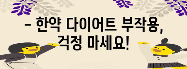 한약 다이어트 부작용 관리 | 덕천에서 보는 안전한 해결책