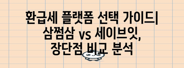 삼쩜삼 vs 세이브잇, 환급세 플랫폼 비교 분석