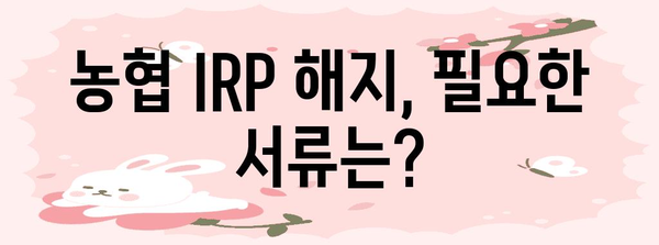 농협 IRP 해지 필수 가이드 | 퇴직금 받는 완벽한 절차