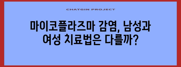 마이코플라즈마 치료법 가이드 | 남성과 여성 별 치료법 차이