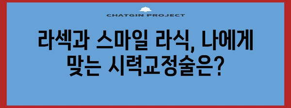 라섹 vs 스마일 라식 | 안경 없는 삶을 위한 궁극적 선택
