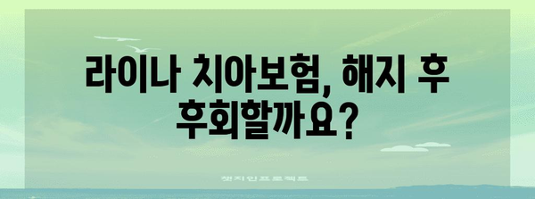 라이나 치아보험 경험담 | 해지에서 청구까지