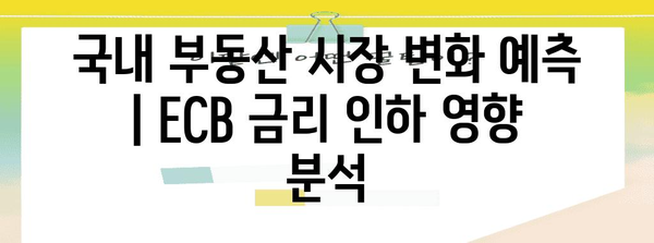 국내 부동산 시장 변화 예측 | ECB 금리 인하 영향 분석