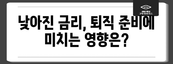 금리를 낮추니 퇴직 준비에 어떤 영향? 전문가의 통찰력