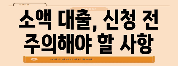 소액 대출 신청 가이드 | 안전하고 편리한 선택