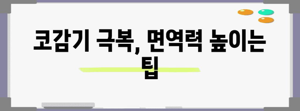 코감기 신속 타파하는 놀라운 팁 | 아이들의 상태 개선 가이드