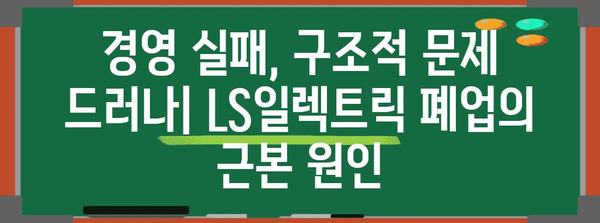 LS일렉트릭 폐업 사태 분석 | 재무 악화, 파산 내막