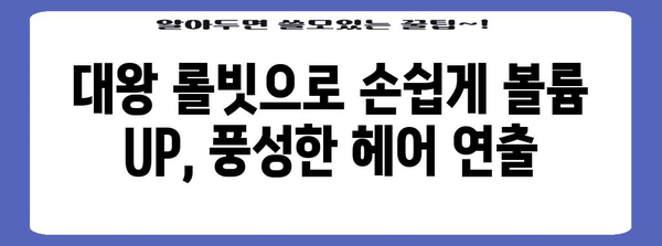 곱슬머리, 긴머리, 숱 많은 머리 위한 대왕롤빗 가이드