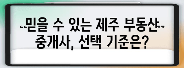 제주 현명 부동산 선택을 위한 최고의 중개사