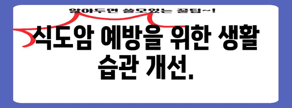 식도암 초기 증상 가이드 | 원인, 대처법, 예방까지