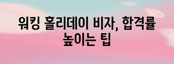 워킹 홀리데이 비자 신청에 필요한 서류와 팁