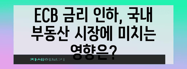 국내 부동산 시장 변화 예측 | ECB 금리 인하 영향 분석