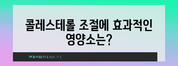 콜레스테롤 낮추기 위한 영양과 보충