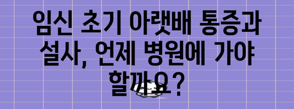 임신 초기 | 아랫배 통증과 설사 주의 사항
