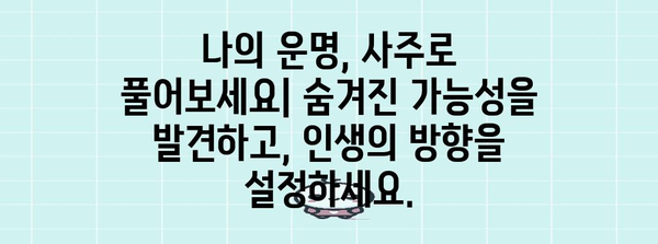 현대사주학 해설 | 자기 이해와 새로운 길 찾기