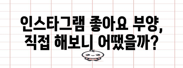 인스타그램 좋아요 부양 후기 | 스스로 시도한 사례