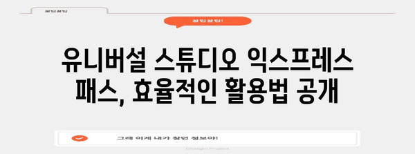 유니버설 스튜디오 익스프레스 패스 활용법 | 줄임 없는 즐거움