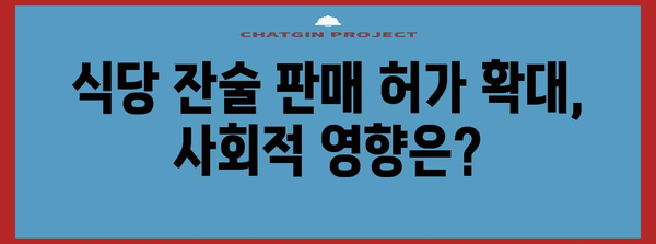식당 잔술 판매 라이선스 허가 확대 분석
