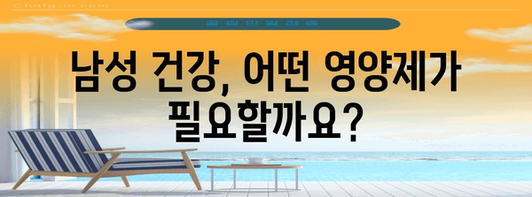 남성 건강 필수 영양제 가이드 | 건강 관리 비타민 추천