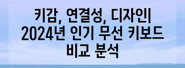 사무실의 필수품 | 2024년 인기 무선 키보드 비교 분석