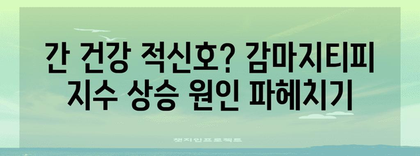 감마지티피 지수 | 정상치, 상승 원인, 낮추는 법