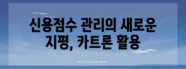 신용점수 향상 노하우 | 카트론 활용 전략