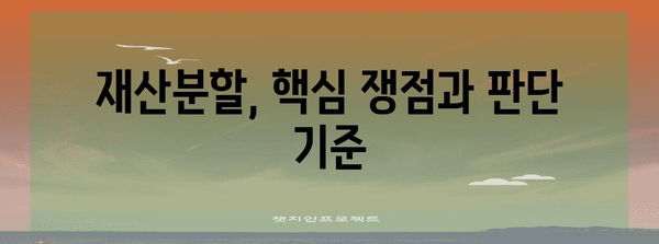 이혼재산분할 | 핵심쟁점과 법률적 전략