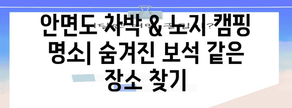 안면도 차박 & 노지 캠핑 전문가 가이드 | 경치, 편의 시설, 활동 안내